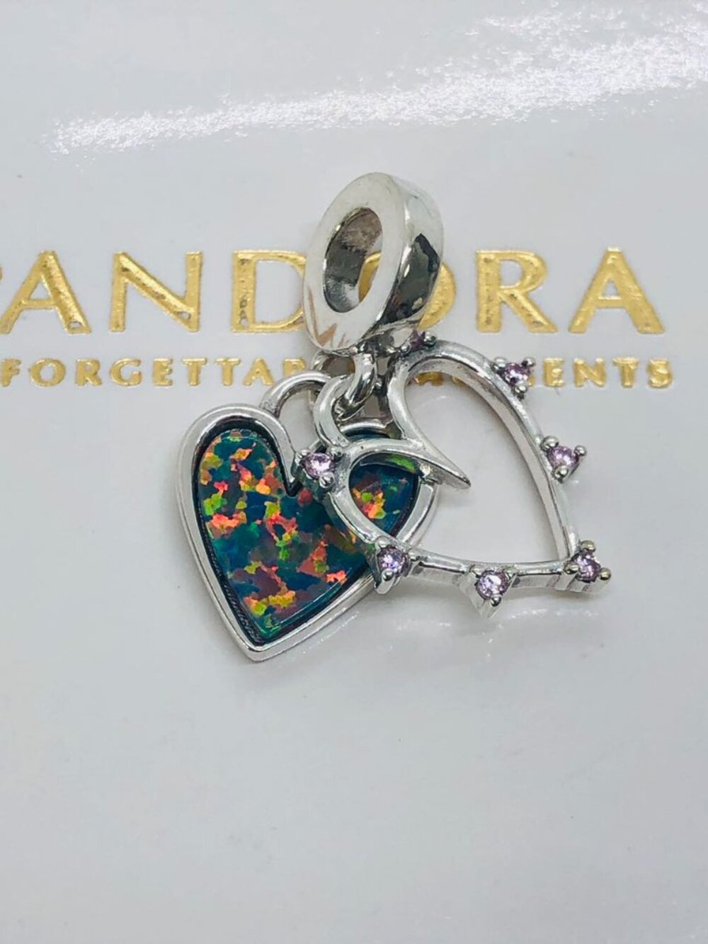 Pandora Friendship Opalescent Double Dangle Charm